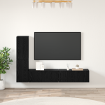 Dulap pentru TV pe Perete 4 pcs Stejar negru Lemn compozit GartenMobel Dekor