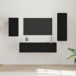 Set cabinet TV cu raft 4 pcs Stejar negru 30.5 x 30 x 90 cm GartenMobel Dekor