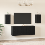 Set comodă TV cu raft 7 pcs Stejar negru 30.5 x 30 x 60 cm GartenMobel Dekor