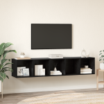 Set dulap TV 2 pcs Stejar negru 37 x 37 x 142.5 cm GartenMobel Dekor