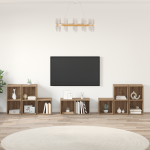 Set dulap TV cu raft cu depozitare 8 pcs Stejar Artizanal Lemn compozit GartenMobel Dekor