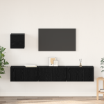 Set unitate TV Altele cu depozitare cu ușă 4 pcs Stejar negru 60 x 30 x 30 cm GartenMobel Dekor