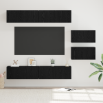 Bibliotecă TV 6 pcs Stejar negru 80 x 30 x 30.5 cm GartenMobel Dekor
