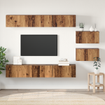 Bibliotecă TV cu depozitare cu ușă 8 pcs Lemn vechi 60 x 30 x 30.5 cm GartenMobel Dekor