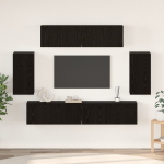 Dulap pentru TV pe Perete 6 pcs Stejar negru Lemn compozit GartenMobel Dekor