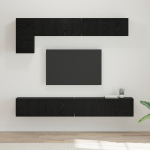 Set comodă TV cu raft cu depozitare cu ușă 5 pcs Stejar Negru GartenMobel Dekor