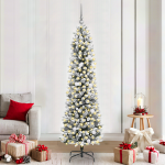 Brad de Crăciun with Decorative String Lights Alb 210 cm PVC GartenMobel Dekor