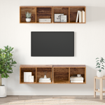 Dulap pentru TV pe Perete 4 pcs Lemn vechi 37 x 37 x 72 cm GartenMobel Dekor