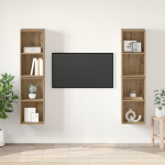 Dulap pentru TV pe Perete cu raft cu depozitare 4 pcs Stejar artisanal GartenMobel Dekor