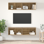 Dulap pentru TV pe Perete cu raft cu depozitare 4 pcs stejar artizanal GartenMobel Dekor