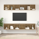 Dulap pentru TV pe Perete cu raft cu depozitare 4 pcs stejar artizanal GartenMobel Dekor