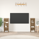 Set comodă TV cu raft 2 pcs Stejar artisanal 107 x 35 x 37 cm GartenMobel Dekor