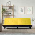 Canapea extensibilă, galben deschis, material textil GartenMobel Dekor