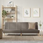 Canapea extensibilă, gri taupe, material textil GartenMobel Dekor