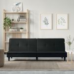 Canapea extensibilă, negru, material textil GartenMobel Dekor