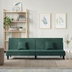 Canapea extensibilă, verde închis, catifea GartenMobel Dekor