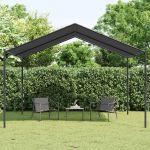 Cort pavilion, antracit, 4x4 m, oțel și material textil GartenMobel Dekor