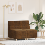 Fotoliu cu pernă 2 pcs Maro 55 cm Piele ecologică de suede GartenMobel Dekor