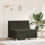 Fotoliu cu pernă 2 pcs Verde 55 cm Piele ecologică de suede GartenMobel Dekor
