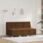 Fotoliu cu pernă 3 pcs Maro 55 cm Piele ecologică de suede GartenMobel Dekor