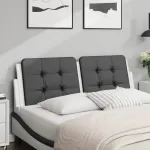 Pernă pentru tăblie pat, negru și alb, 120cm, piele artificială GartenMobel Dekor