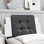 Pernă pentru tăblie pat, negru și alb, 80 cm, piele artificială GartenMobel Dekor