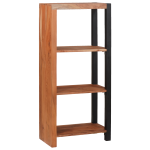 Bibliotecă Maro, Negru 50 x 30 x 110 cm Lemn Solid de Acacia GartenMobel Dekor