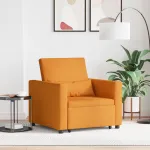 Fotoliu Pat Convertible 3-în-1 Galben Textilî Închis GartenMobel Dekor