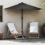 Parasol de Grădină Negru 294 x 150 x 223 cm țesătură GartenMobel Dekor