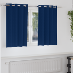 Perdele cu perdele 2 pcs Albastru închis 140 x 140 cm Poliester GartenMobel Dekor
