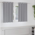 Perdele cu perdele 2 pcs Gri deschis 140 x 140 cm Poliester GartenMobel Dekor