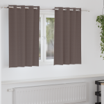 Perdele cu perdele 2 pcs Maro închis 140 x 140 cm Poliester GartenMobel Dekor