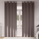 Perdele cu perdele 2 pcs Maro închis 260 x 140 cm Poliester GartenMobel Dekor