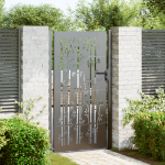 Poartă de grădină Negru 105 x 200 cm Oțel vopsit în pulbere GartenMobel Dekor