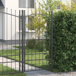Poartă de grădină cu blocare Gri 200 x 100 cm 100 x 200 cm Oțel GartenMobel Dekor