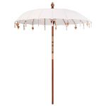 Umbrelă de soare Manual Crem x 250 cm Bumbac și lemn masiv GartenMobel Dekor
