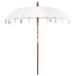 Umbrelă de soare Manual Crem x 250 cm Bumbac și lemn masiv GartenMobel Dekor