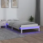 Cadru de pat, alb, 90x190 cm, lemn masiv, single GartenMobel Dekor