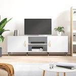 Comodă TV, alb, 150x30x50 cm, lemn compozit GartenMobel Dekor