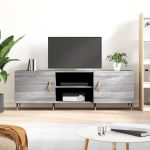Comodă TV, gri sonoma, 150x30x50 cm, lemn compozit GartenMobel Dekor