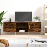 Comodă TV, stejar fumuriu, 150x30x50 cm, lemn compozit GartenMobel Dekor