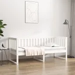 Pat de zi fără saltea, alb, 80x200 cm, lemn masiv pin GartenMobel Dekor