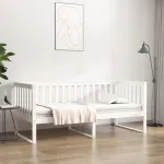 Pat de zi fără saltea, alb, 90x190 cm, lemn masiv pin GartenMobel Dekor