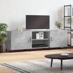 Comodă TV, gri beton, 150x30x50 cm, lemn compozit GartenMobel Dekor