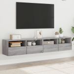 Comode TV de perete, 2 buc., gri sonoma, 80x30x30 cm, lemn GartenMobel Dekor