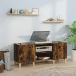 Dulap pentru discuri stejar afumat 121x38x48 cm, lemn prelucrat GartenMobel Dekor