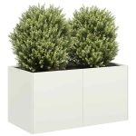 Jardinieră alb 80x40x40 cm Oțel laminat la rece GartenMobel Dekor
