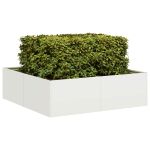Jardinieră alb 100x100x30 cm oțel GartenMobel Dekor
