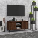 Comodă TV, picioare din metal, stejar maro, 103,5x35x50 cm GartenMobel Dekor