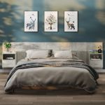 Noptiere de perete, 2 buc., gri beton GartenMobel Dekor